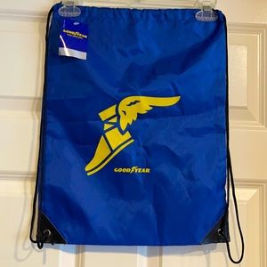 NWT Goodyear Blue Drawstring bag